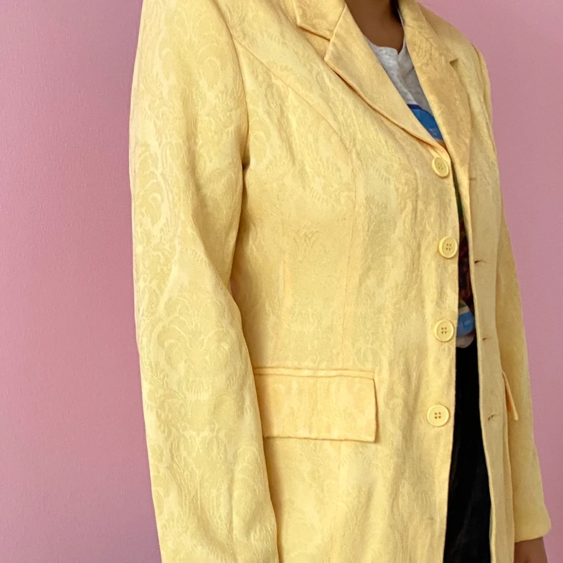 Yellow patterned blazer - 91