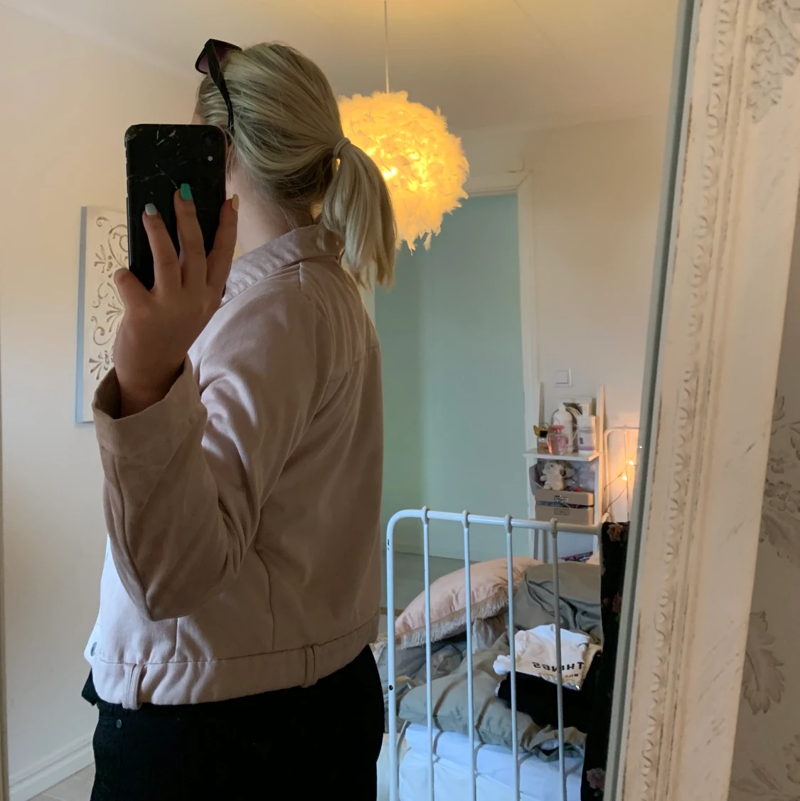 Snygg rosa mocka imiterad jacka!  - 91