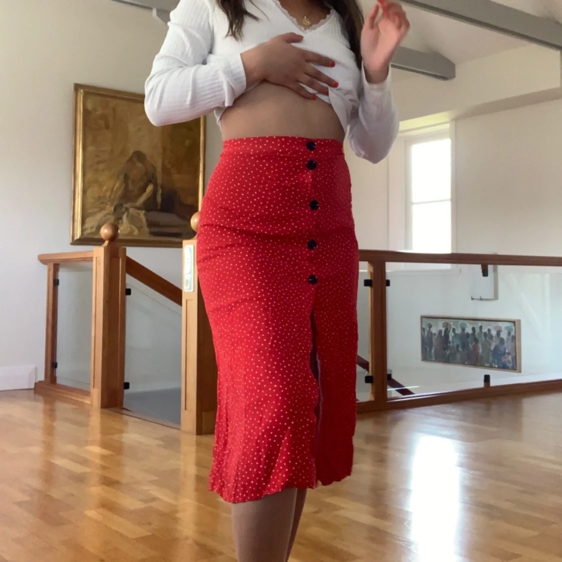 röd kjol från hm!