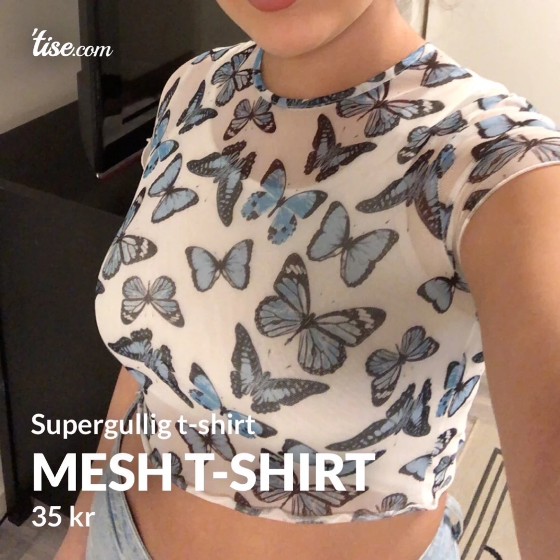 Mesh t-shirt med fjĂ€rilar đŠ