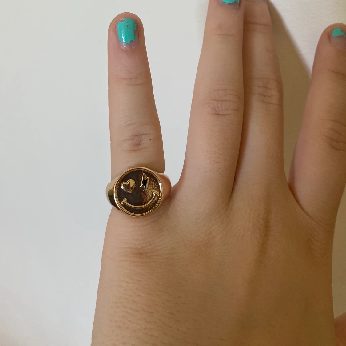 Smiley guldring  - 90