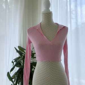 Långärmad rosa tröja - Tröja från shein med krage