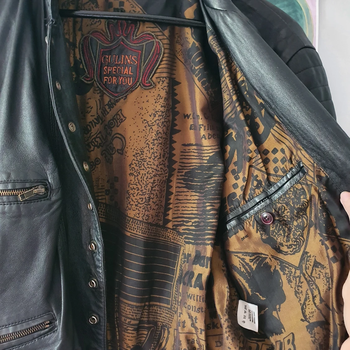 Vintage biker skinnjacka - 90