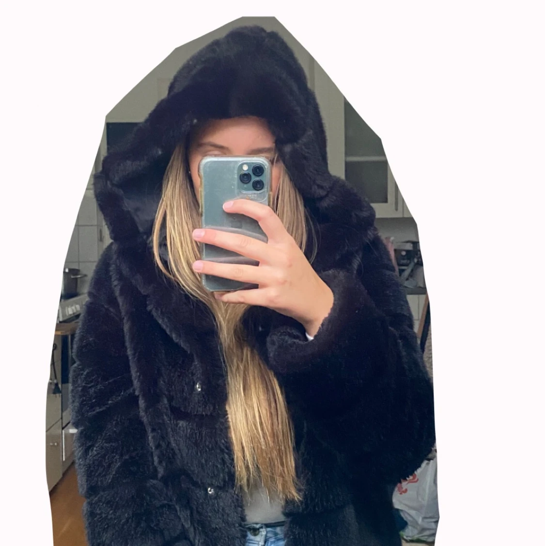 Svart pälsjacka🤎