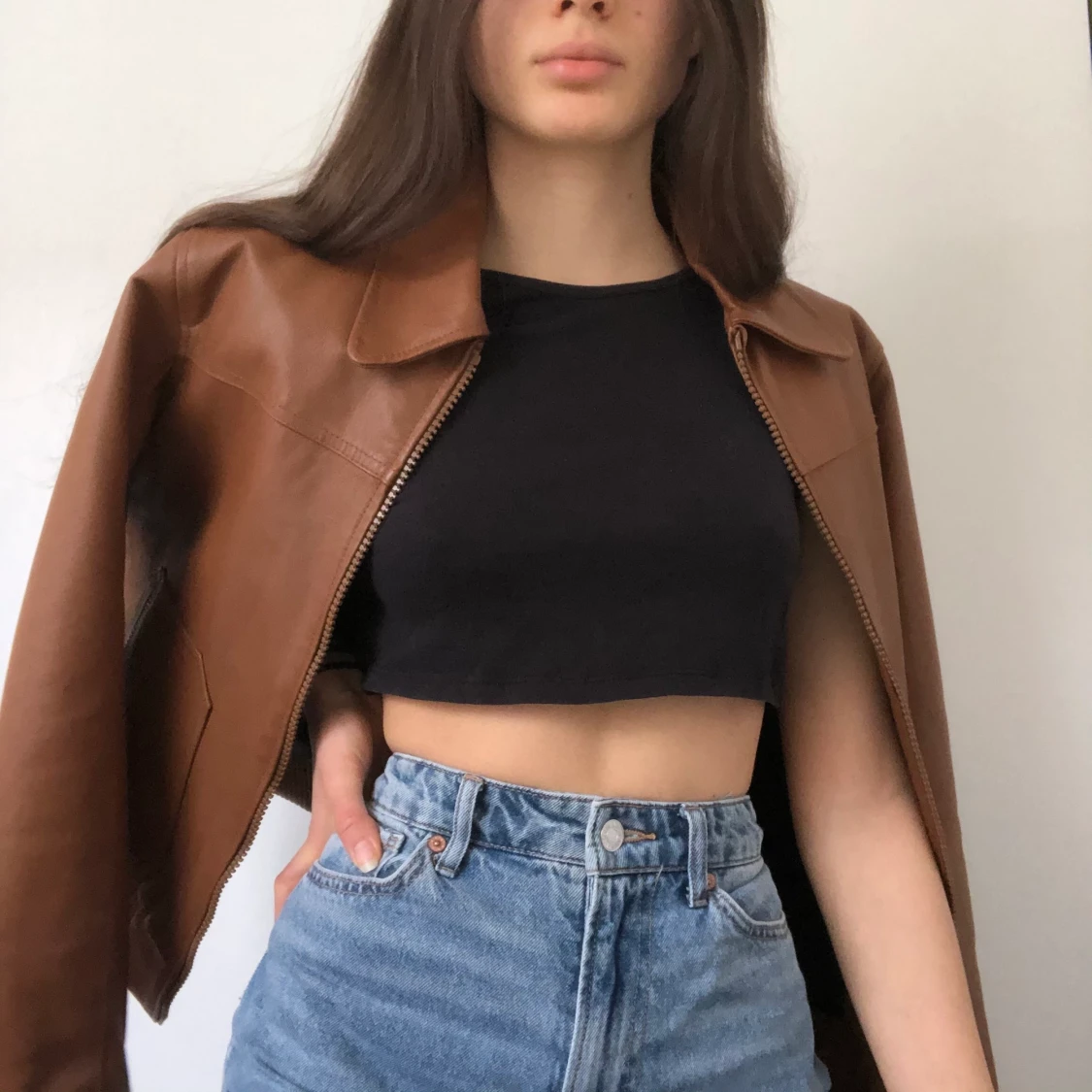 Oversize skinnjacka - 91