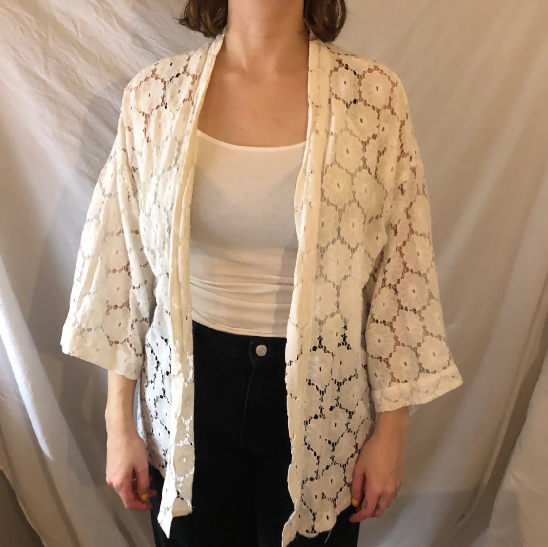 Kimono kaftan med blommor - 90