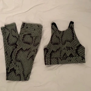 TRÄNINGS-SET - Supersnyggt tränings-set för workouts eller stretch/yoga. Säljer för att det inte är min stil o använder inte. 🐍✅💚  PMa för hur dem ser ut på. Referens är 176cm