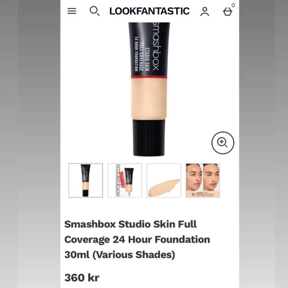 Säljer en smashbox foundation då färgen blev helt fel! Den är enbart testat en gång och inköpt mars 2021. ”Studio Skin Full Coverage 24H Foundation 2.0 Light - Warm Undertone”. Skönhet.