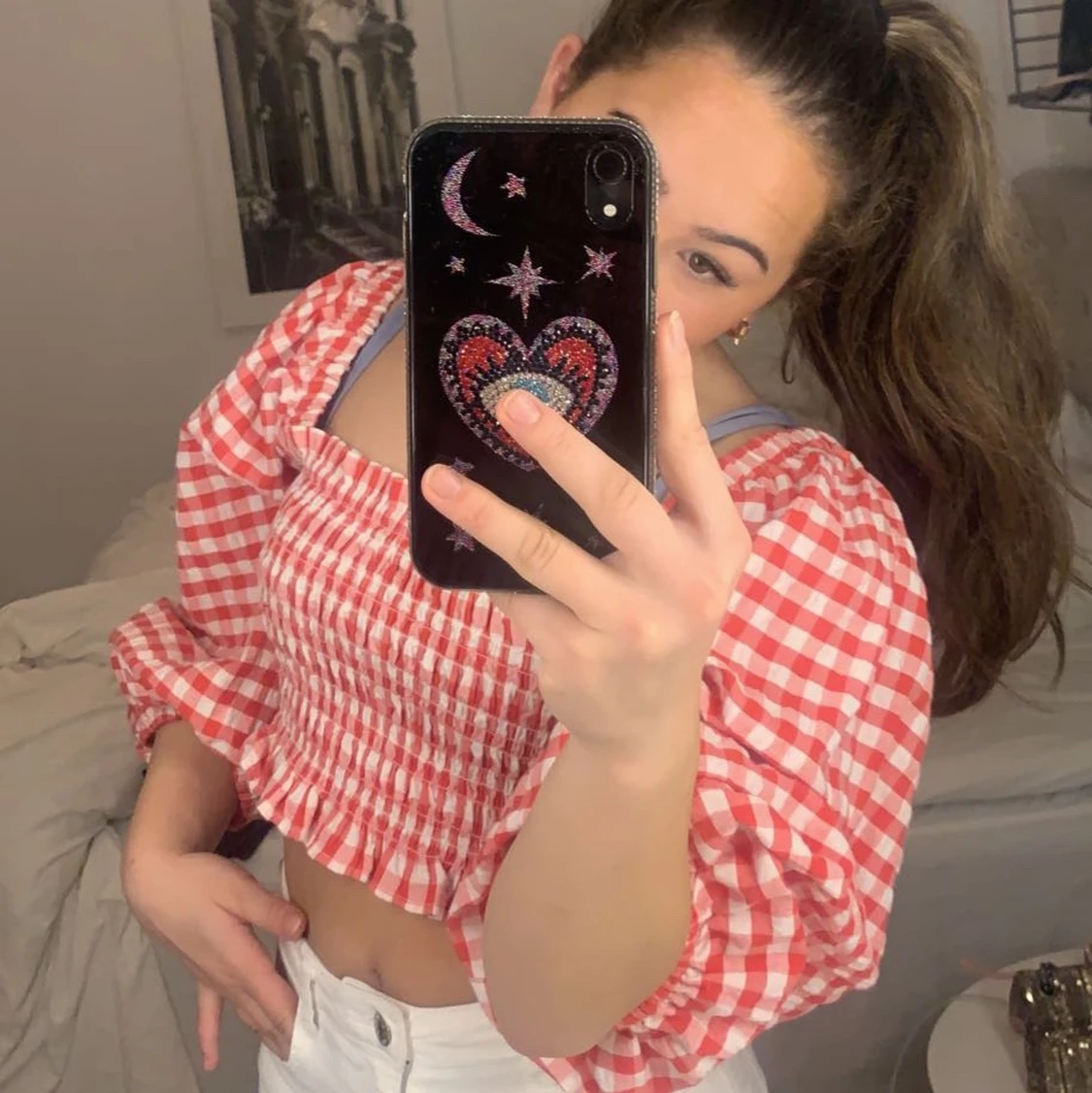 Röd rutig topp❤️ - 90