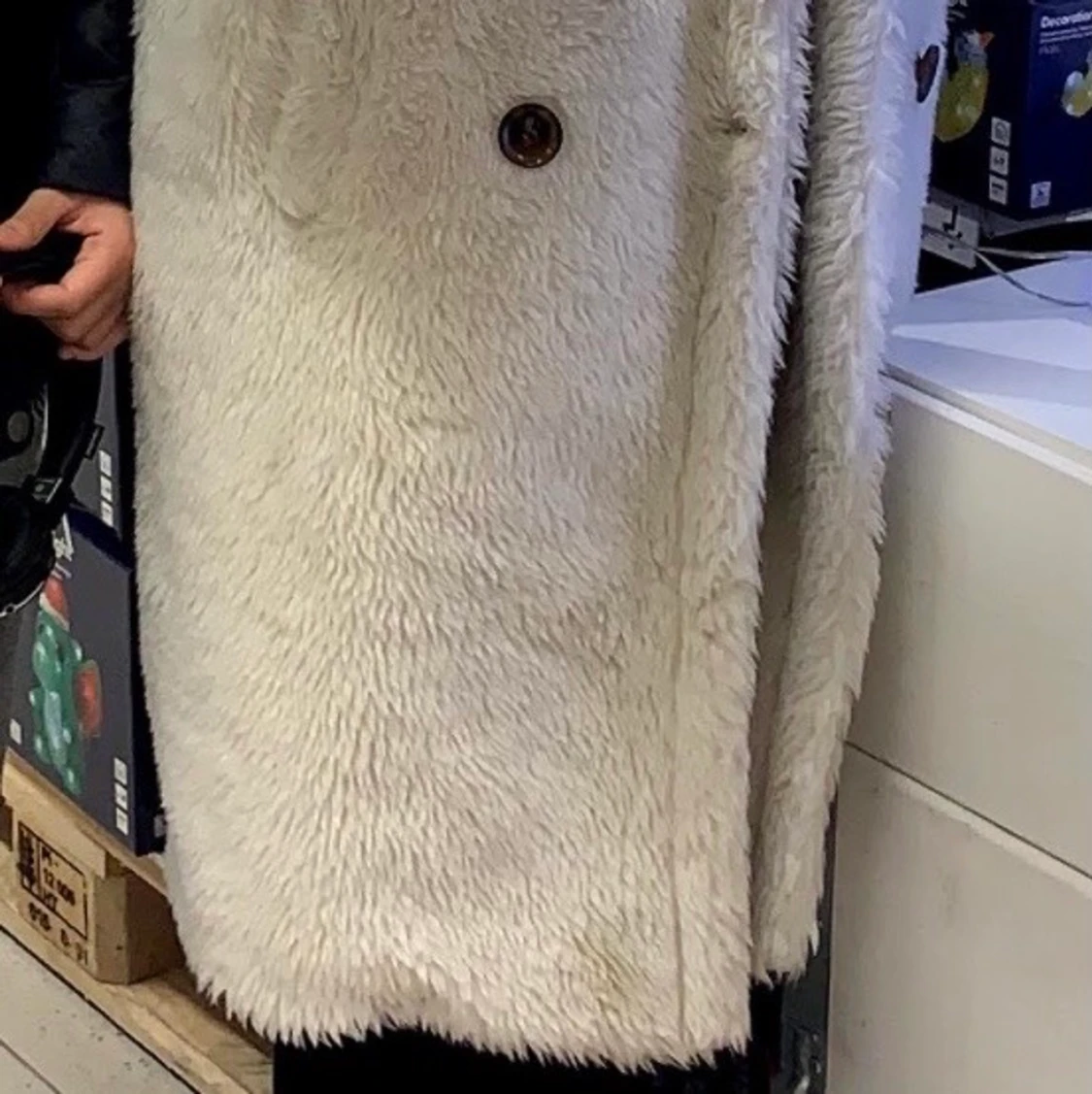 Vit päls jacka / kappa  - 90