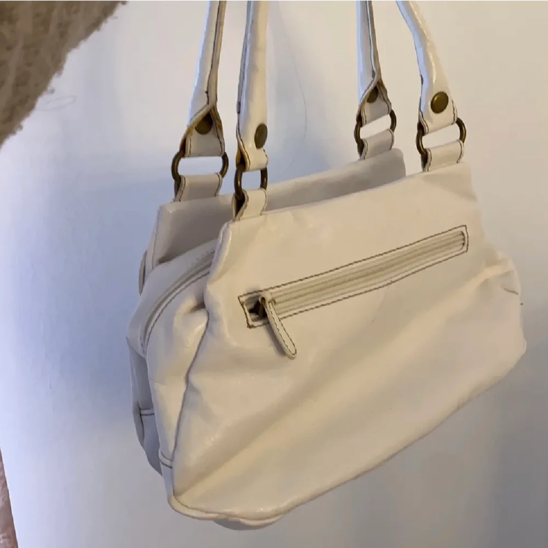 Vit retro läderväska - 91