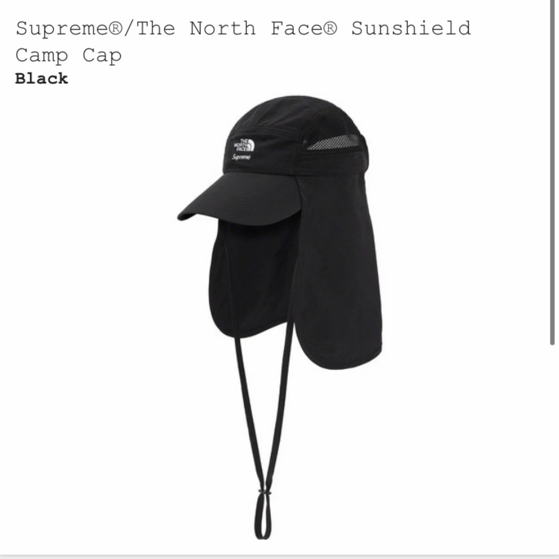 Supreme x TNF Sunshield camp cap