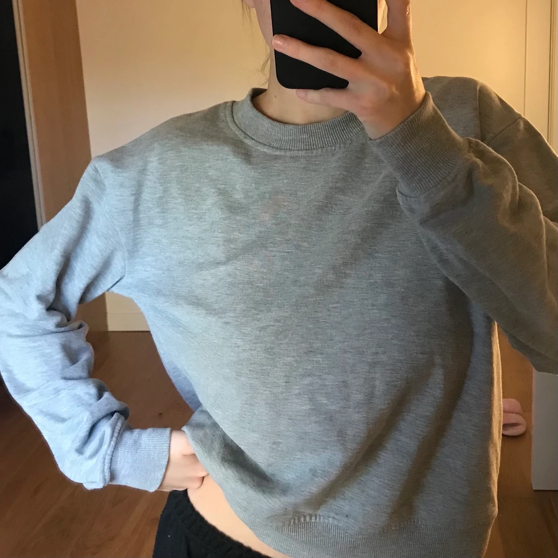 Grå collegetröja - 90