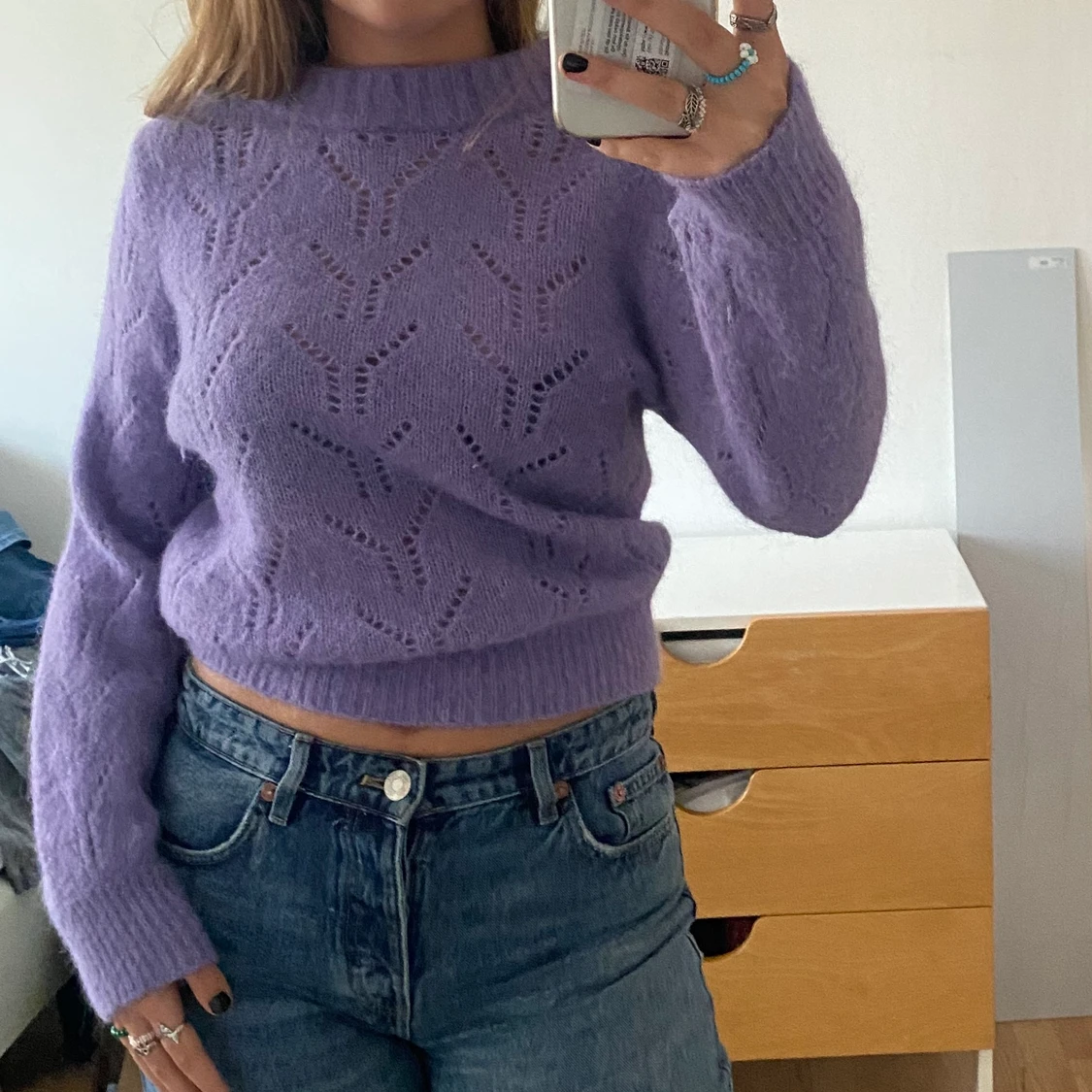 Lila stickad tröja⚡️💜 - 90