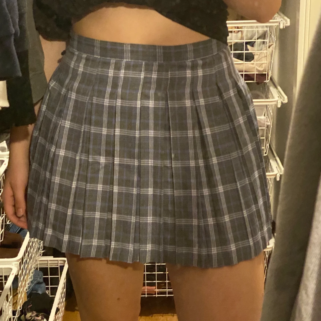 Lila Rutig kjol - 90