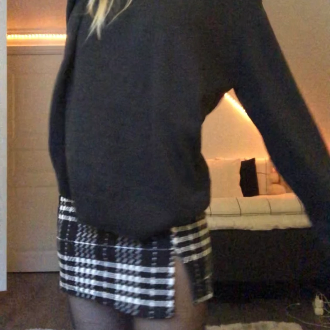 Rutig kjol med slits 💕 - 91