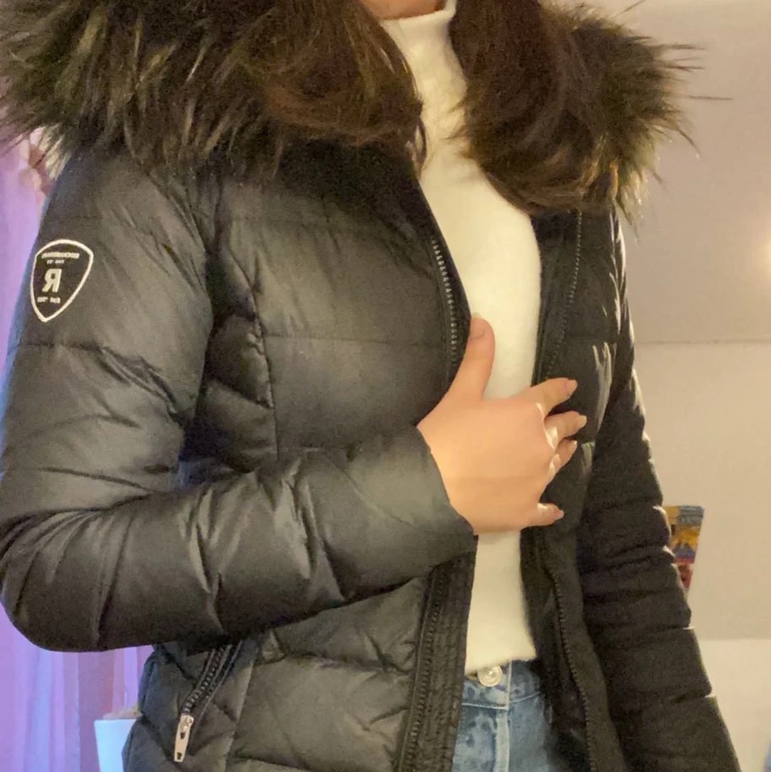 Svart äkta rockandblue jacka