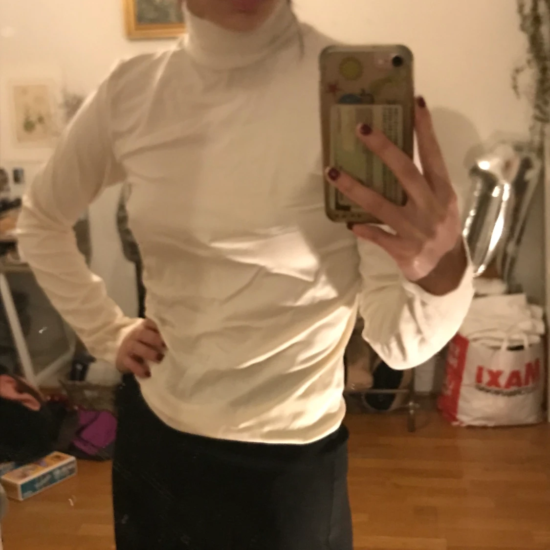 Vit och svart polo tröja  - 91