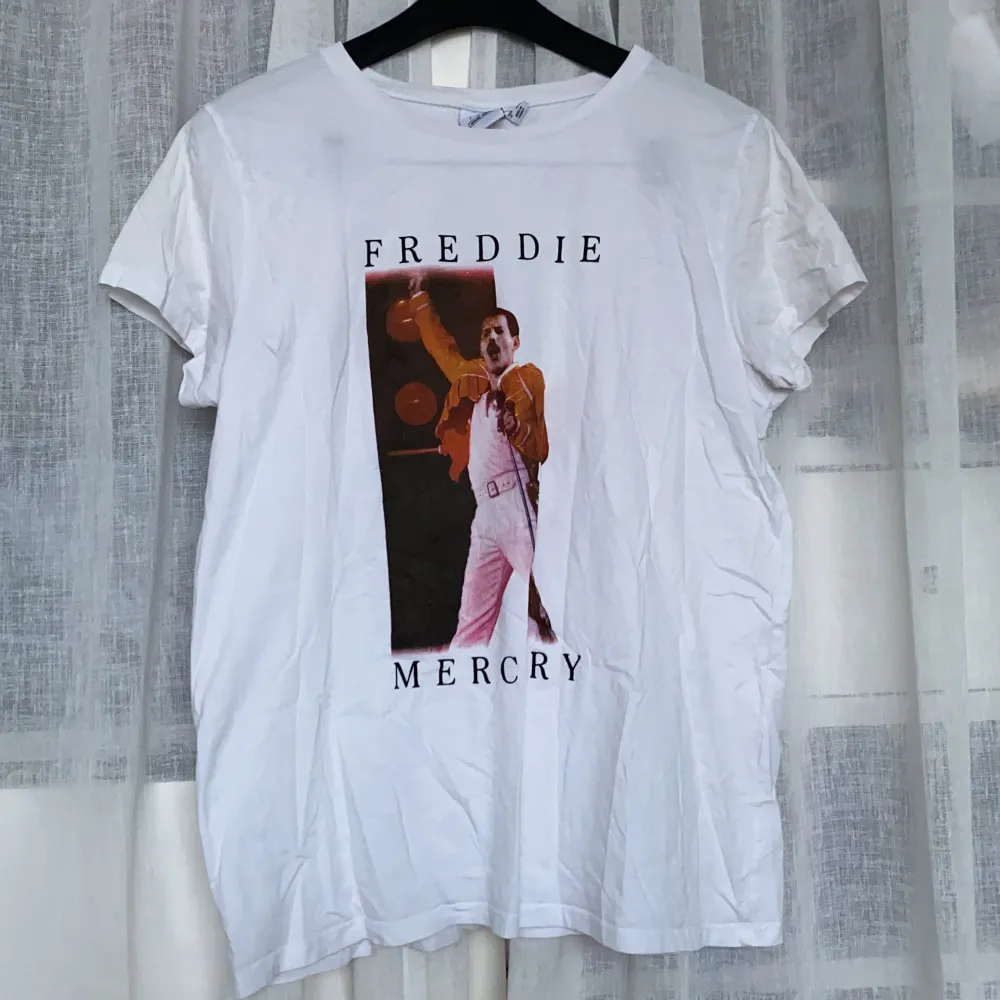 Supercool oversized t-shirt med Freddie Mercury på😎 Väldigt snygg till ett par högmidjade byxor eller kjol! Köpt i Berlin☺️. T-shirts.