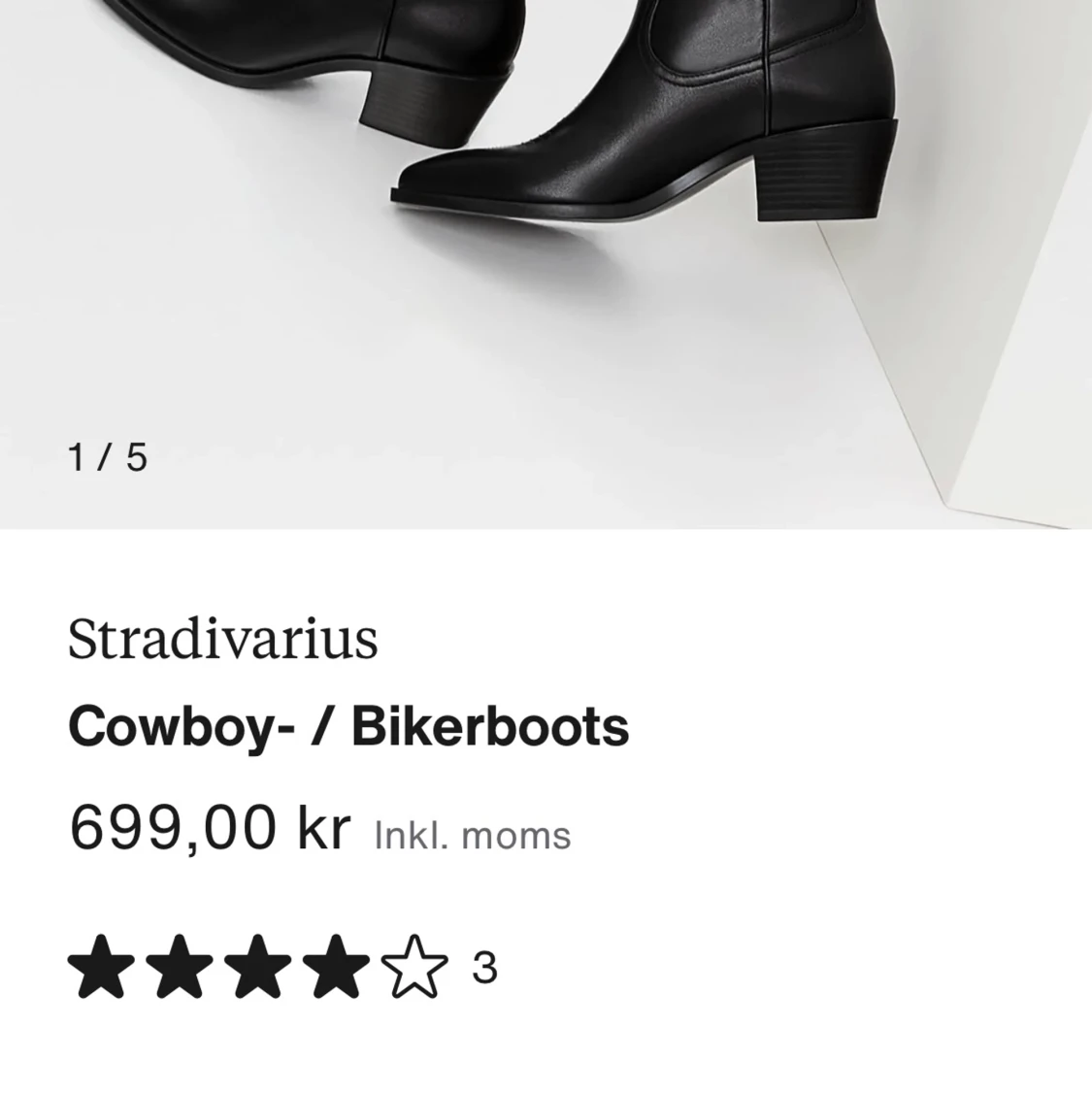 Svarta cowboy boots - 90