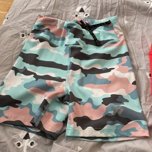Tränings shorts  - Använda några få gånger sitter lite tajt på mig men det är storlek SMALL. Köpta för 100kr men säljer för 80 💓 frakten betalar ni inte jag.