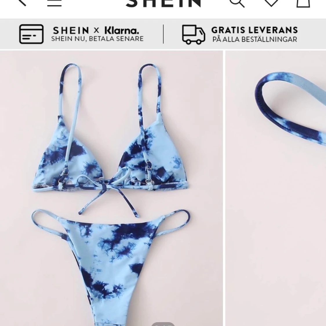 SHEIN blå tiedye bikini - 90