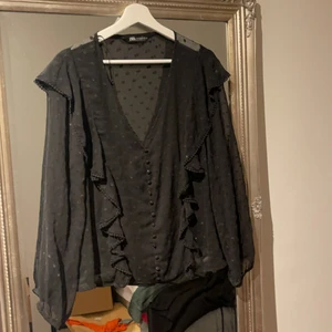 Svart zara blus - Bra skick använd en gång, genomskinlig i ryggen väldigt fint 