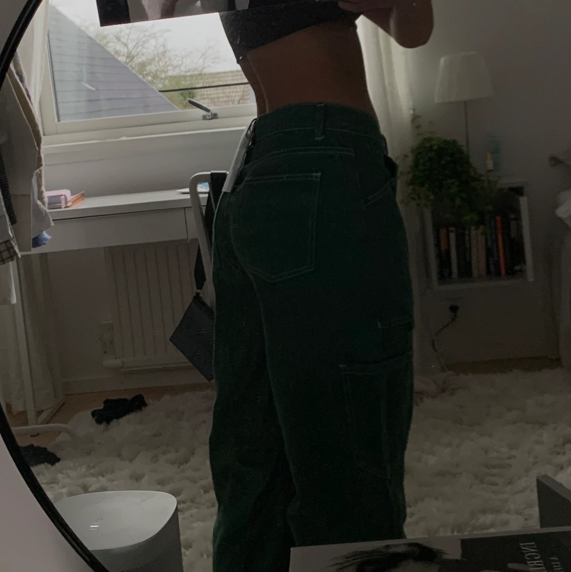 Gröna lågmidjade byxor - 90