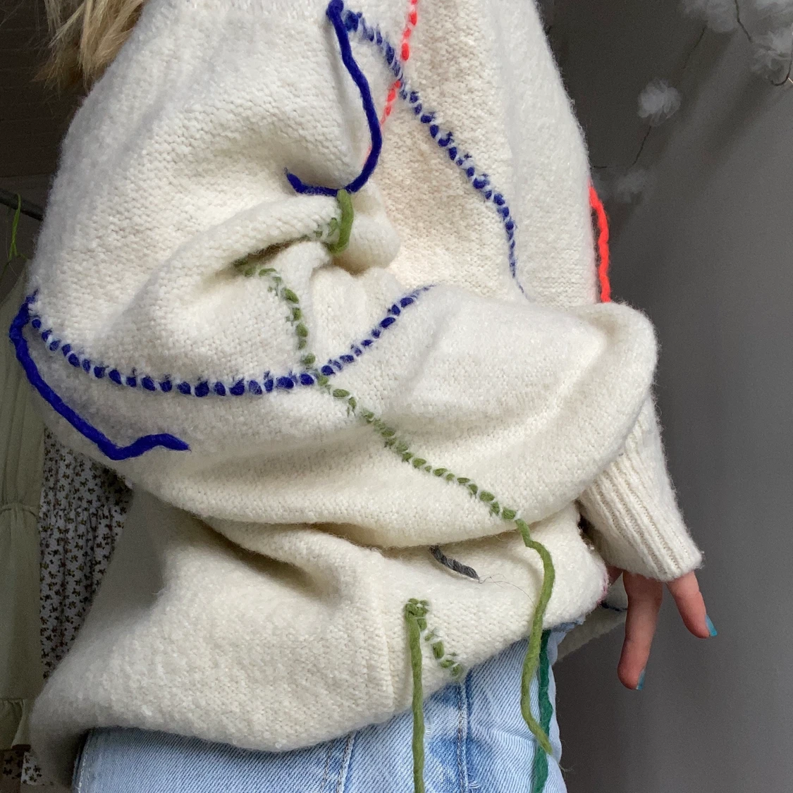 Oversized stickad tröja - 90