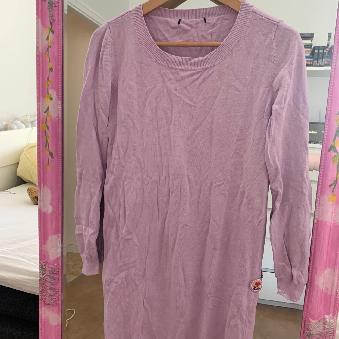 Långärmad stickad klänning - 90