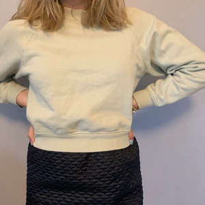 Pastellgrön tröja från Gina tricot - Jättefin pastellgrön tröja från Gina tricot som tyvärr inte kommer till användning! Stl xs. Är lite kort i ärmarna som ni ser på bilden!❤️