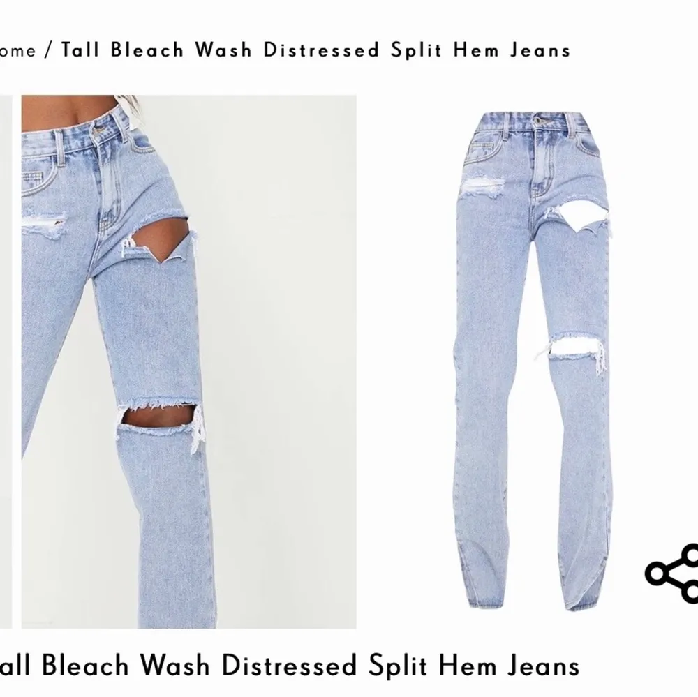 Säljer dessa jättesnygga jeans pågrund att dom inte kommer till användning, därmed aldrig använda och i nyskick. Storlek 36. Jeans & Byxor.