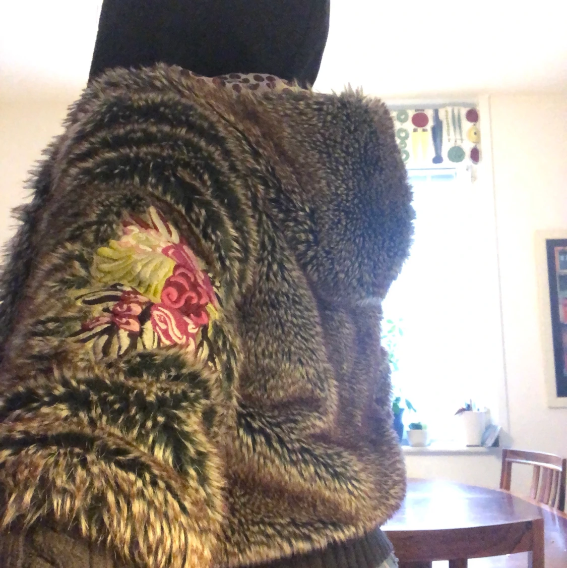 Pälsjacka med tryck - 91