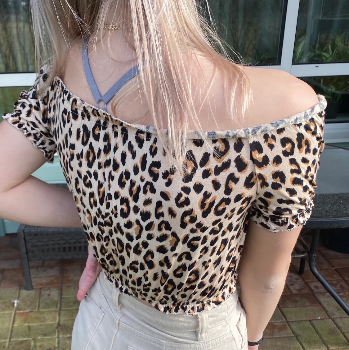 H&M offshoulder topp leopard - 90