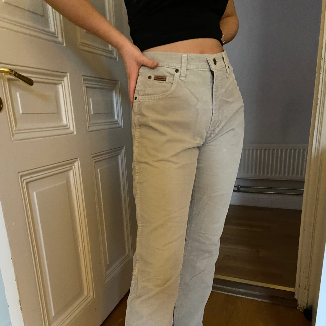  straight leg beige byxor  - 90