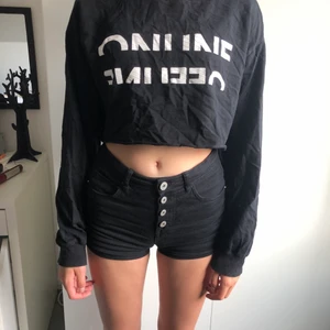 Croppad långärmad - Knappt använd, väldigt bra skick. Säljer då den inte passar runt min byst. Det är min lillasyster som har på sig den på bilden💕 Köparen står för frakt men kan samfrakta om man vill ha mer. Passar någon med mindre byst!!