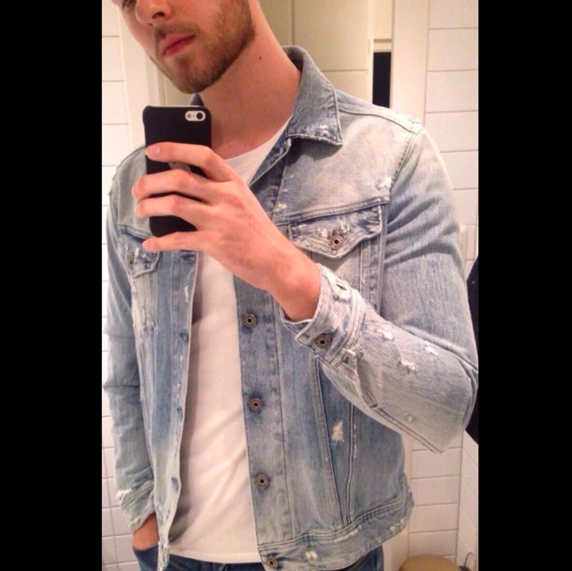 Replay jeansjacka XL Broken Edge