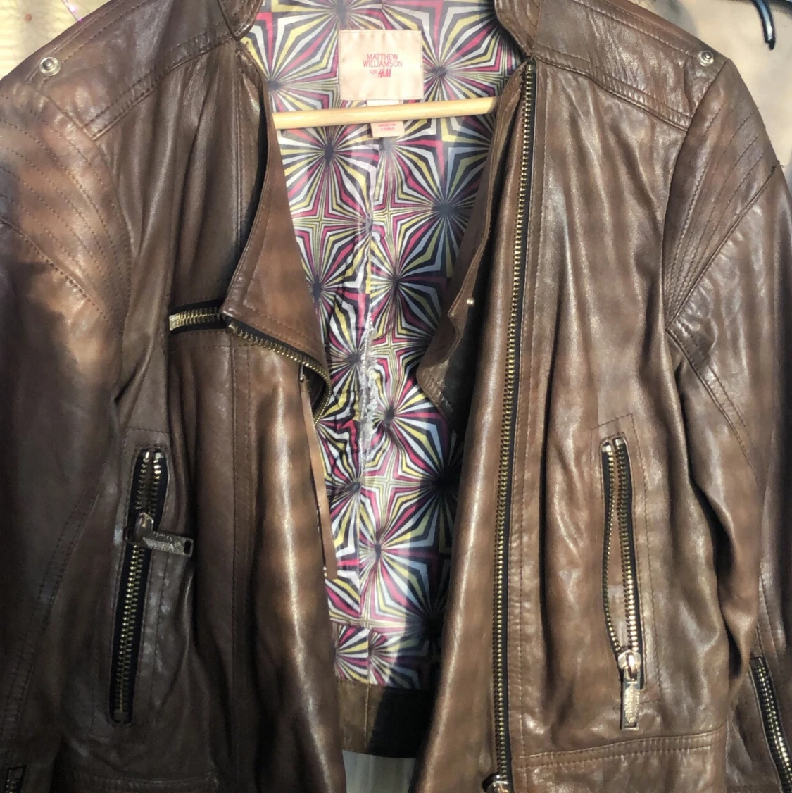 Brun skinnjacka  - 90