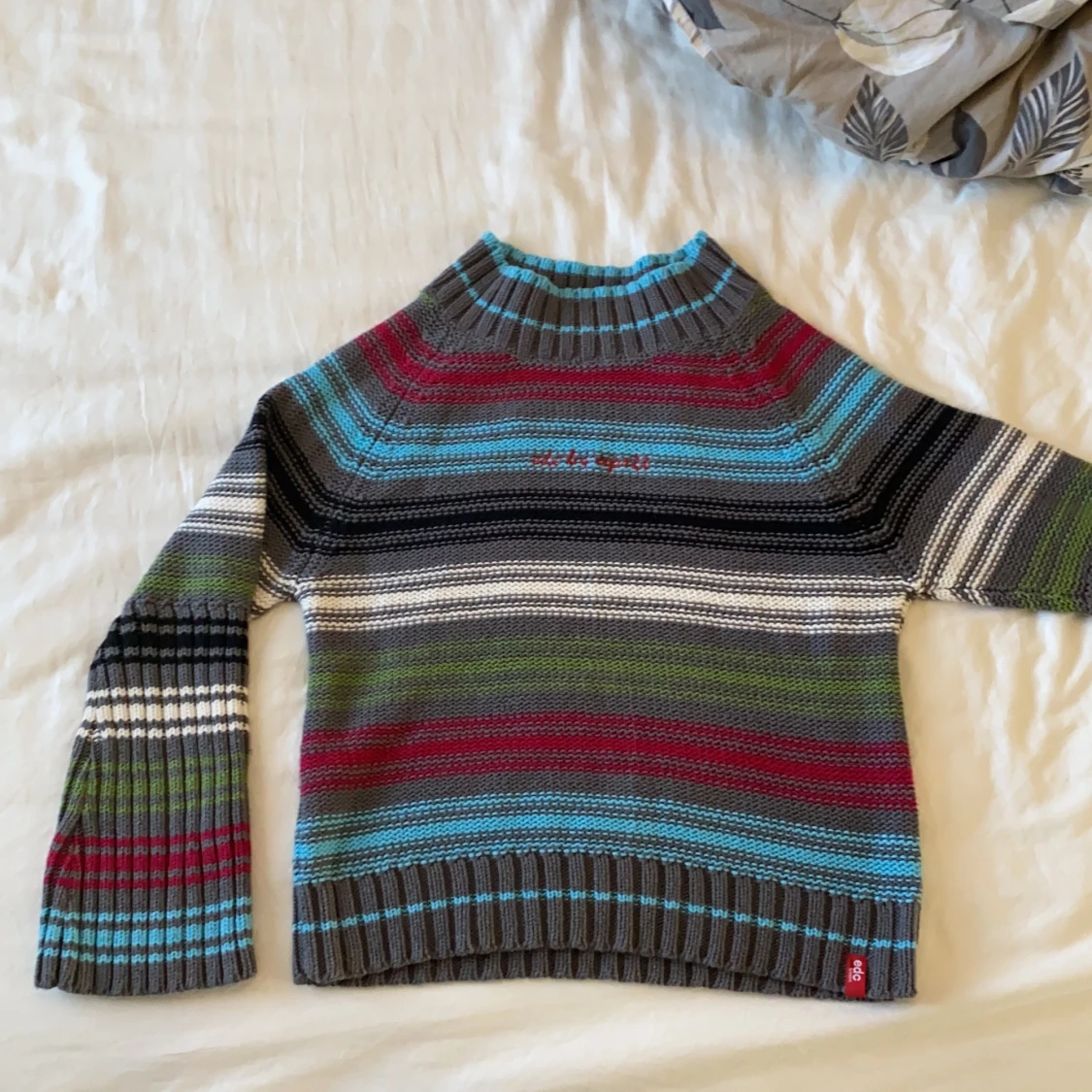 Stickad randig tröja  - 90