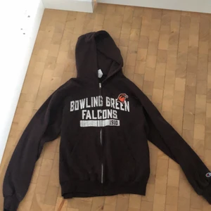 Vintage champion hoodie storlek L - En oversized zip hoodie från champion. Den är köpt på den största vintage butiken i Malmö pop boutique. På tröjan står det ”Bowling green Falcons 1910”. Strlk L! Köparen står för frakt!