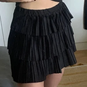 Svart plisserad kjol  - Lånade bilder! Snygg plisserad minikjol från Zara i bra skick. Säljer då den är lite för kort på mig samt inte kommer till så mycket användning.