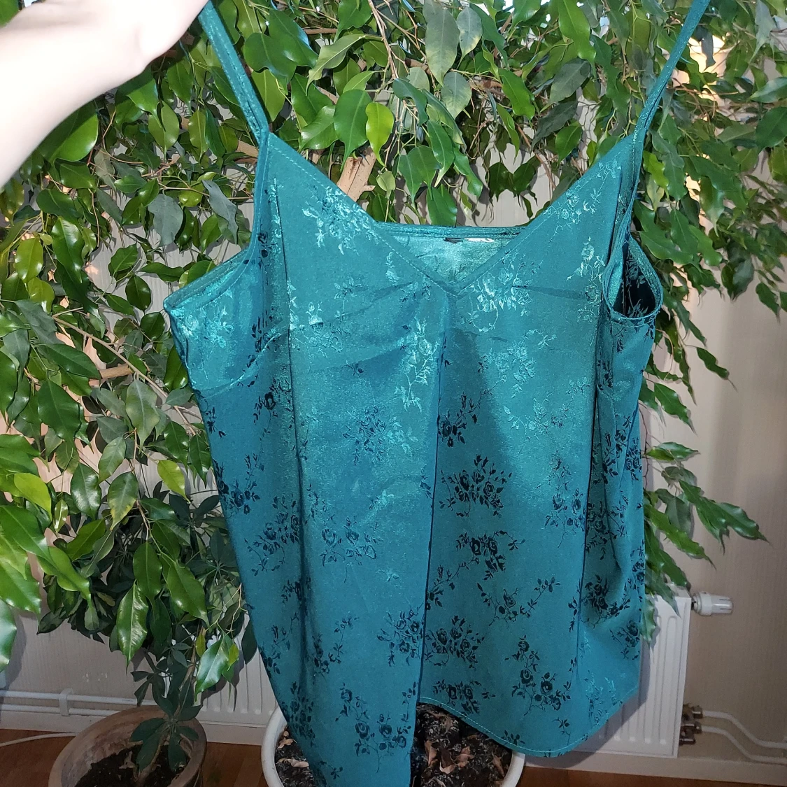 Grönt satin linne - 91
