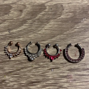 Fake septum piercing ✨💞 - Säljer 4 fake septum piercingar.✨ köpte alla för 110kr.💞✨
