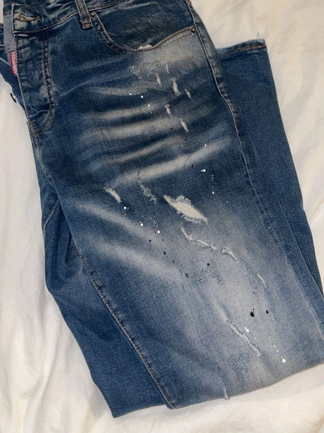 Dsquared2 blå slitna jeans herr - 3