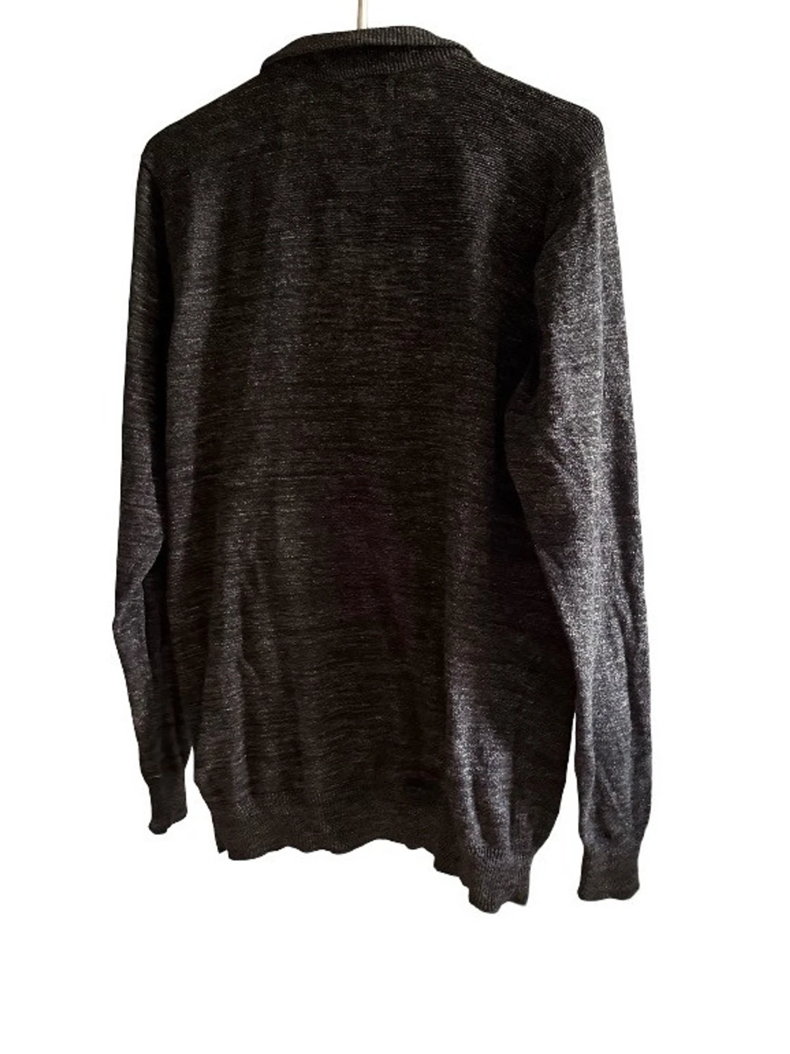 Mörkgrå ziptröja med fickor - 1