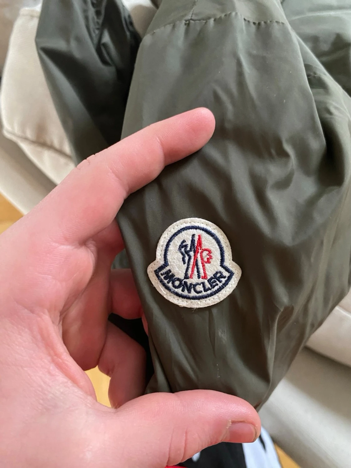 Grön Moncler vindjacka med huva - 1