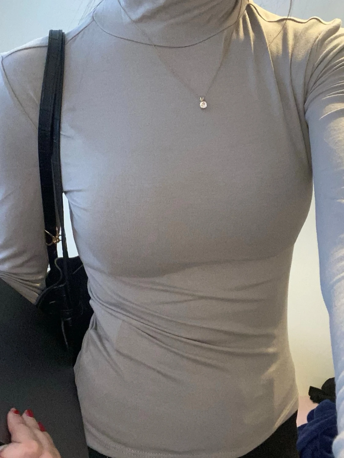 Beige polotopp med lång ärm - 2