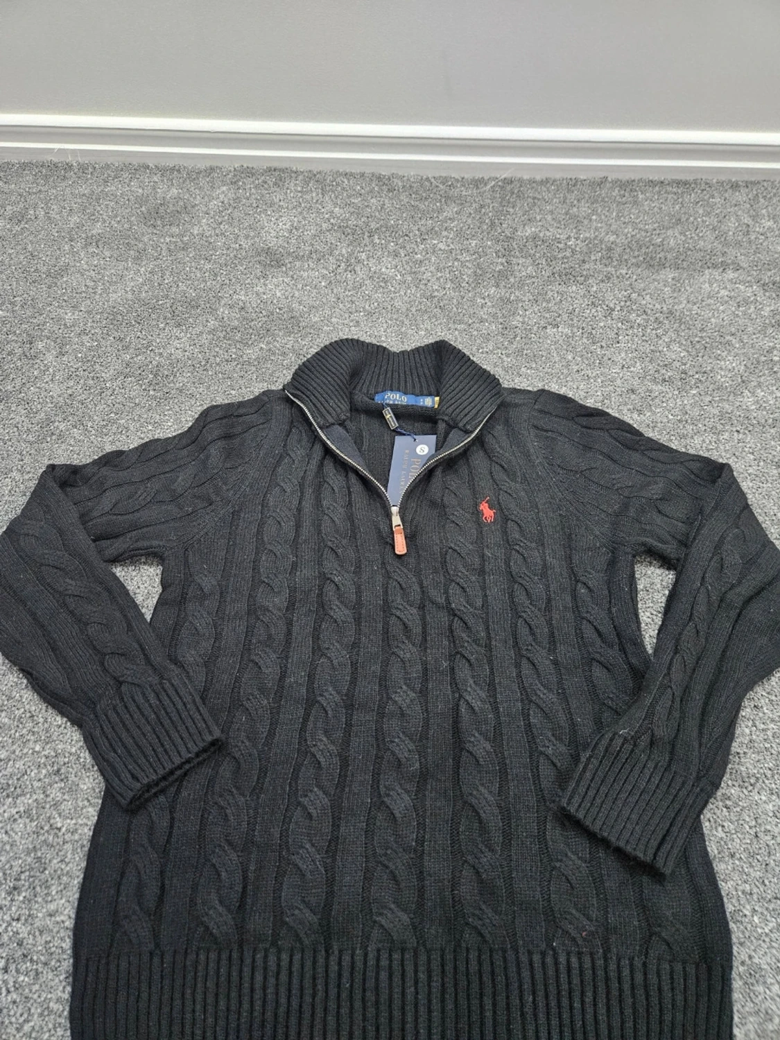 Svart kabelstickad tröja Polo Ralph Lauren