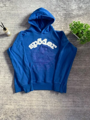 Sp5der hoodie - Blue Spider hoodie 🔵🕷️ in good condition, gently used. Made from soft, high-quality material for a cozy and comfortable fit ✨. Has a small black spot on the back ⚫, but still looks great and is perfect for everyday wear 👌. A stylish and unique piece for any casual outfit. Price is negotiable 💸.