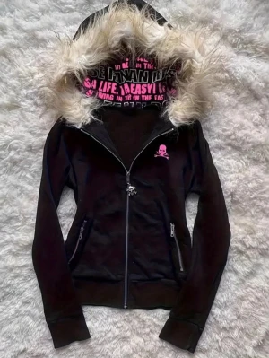 Ny fur hoodie xs-s y2k - Ny y2k fur hoodie